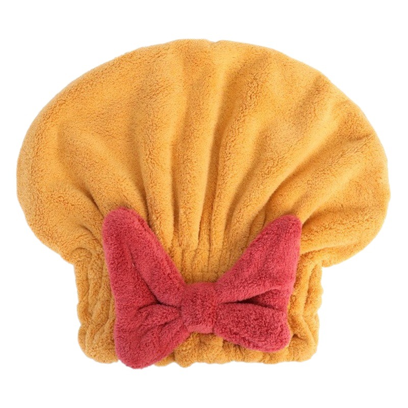 Gorro de secado del cabello súper absorbente de secado rápido japonés lindo arco princesa gorro de ducha terciopelo coral piña Plaid absorbente al por mayor