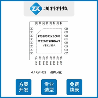 FT32F072KBCW7  FT32F072KBDW7  QFN32封装  原装辉芒微  32位MCU