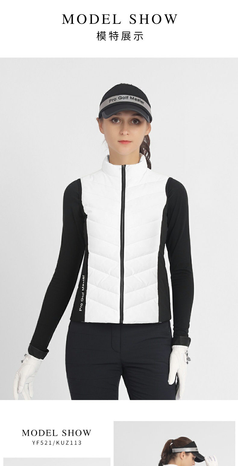 Áo gi lê lông vũ nữ golf PGM chống gió giữ ấm thu đông — YF521-màu đỏ, YF521-màu trắng chi tiết 7