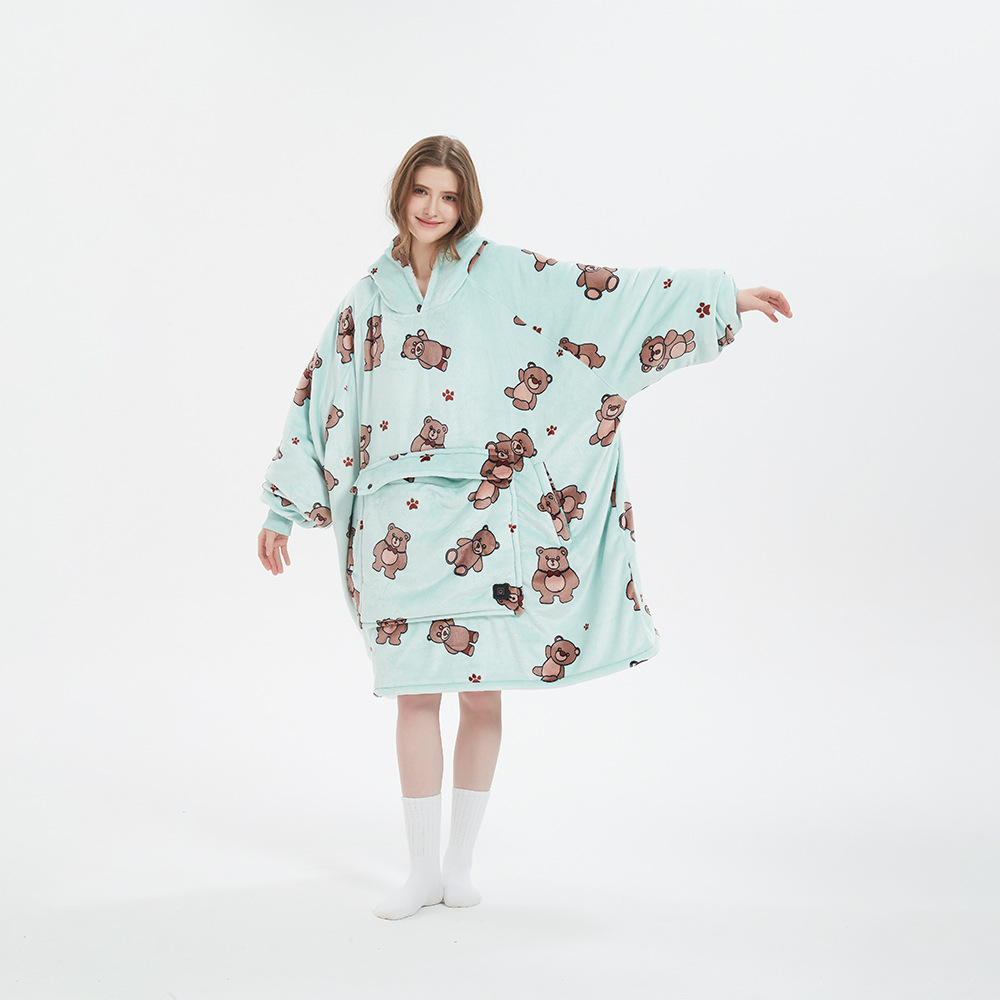 Manta perezosa con capucha con calefacción de tres zonas USB de Amazon