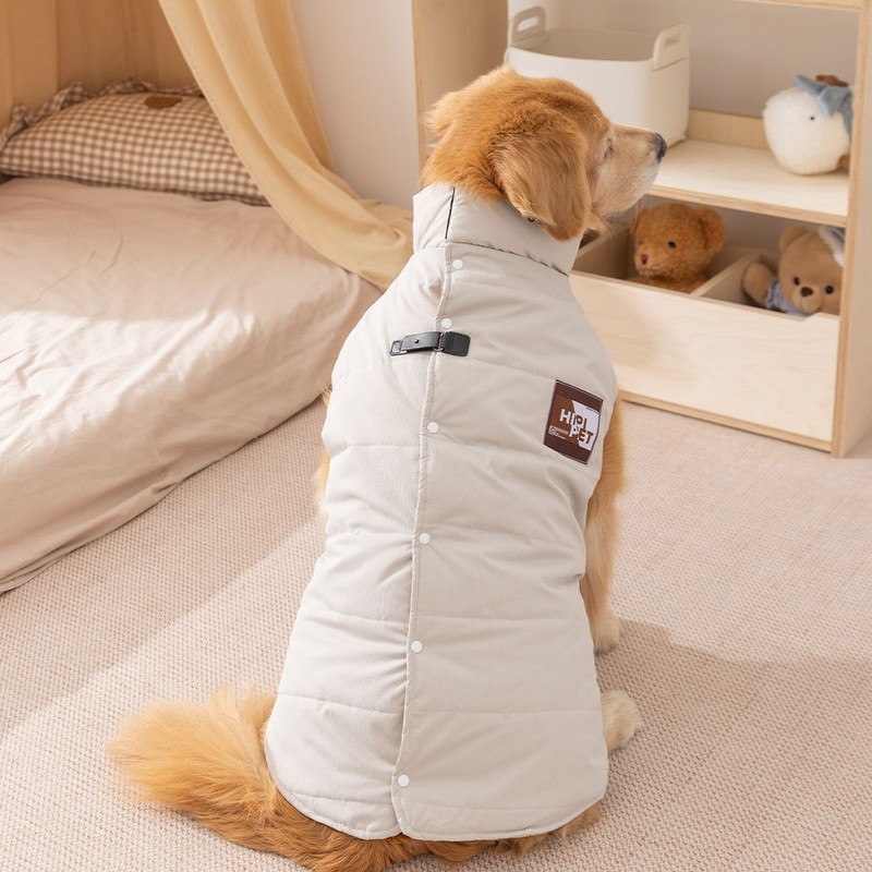 大狗狗宠物衣服秋冬季保暖边牧金毛中大型犬简约冲锋马甲狗狗衣服|undefined