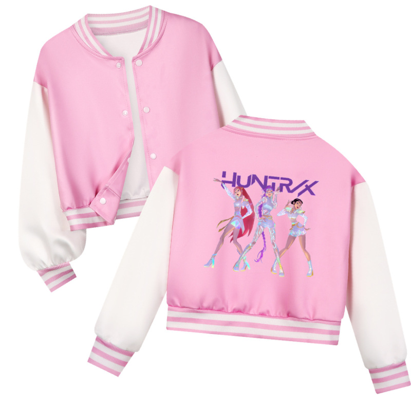 Kpop猎魔女团 Kpop Demon Hunters春秋儿童短款棒球服套装五|undefined