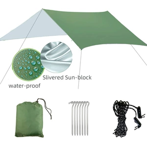 Waterproof Camouflage Outdoor Oversized Canopy Sunshade Beach Camping Tent Waterproof Ground Cloth Moisture-Proof Mat Triangle Canopy