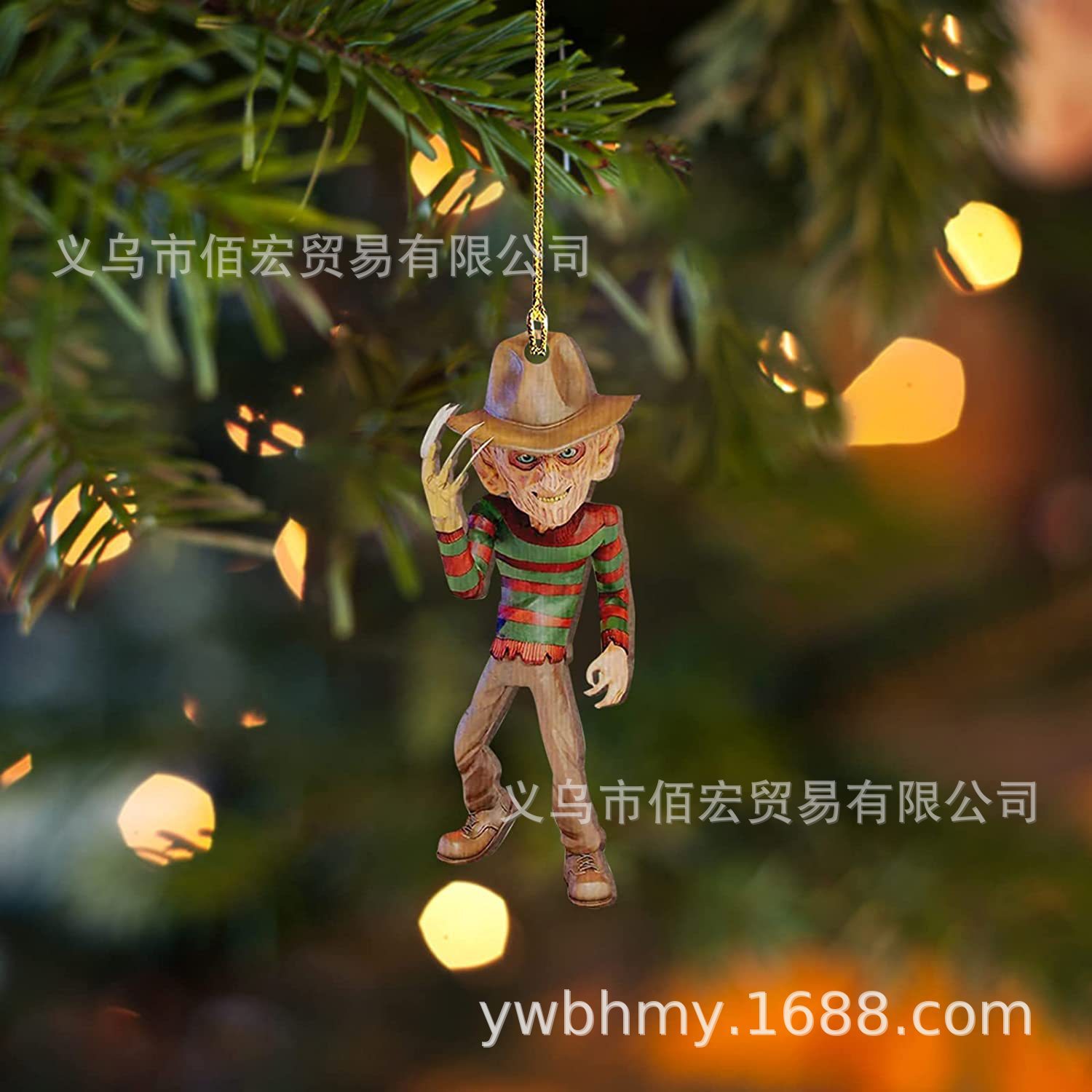 Nuevo árbol de Navidad colgante de terror colgante de automóvil plano decoración personajes de Halloween regalos colgante zombie horror image 2