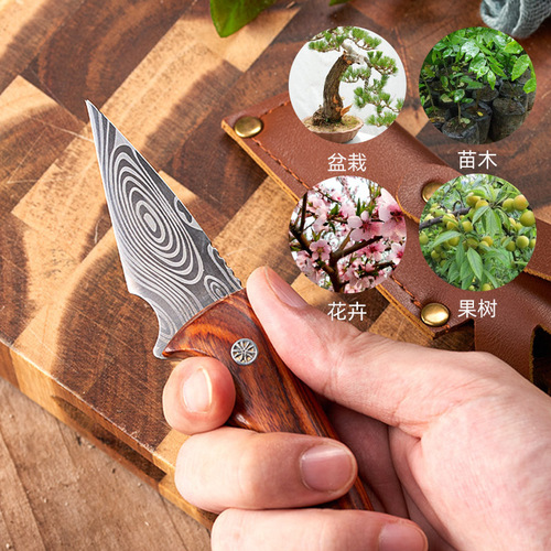 Grafting knife 5 chromium steel high hardness fruit tree seedlings bud grafting knife folding multi-functional knife wood cutting portable garden tool