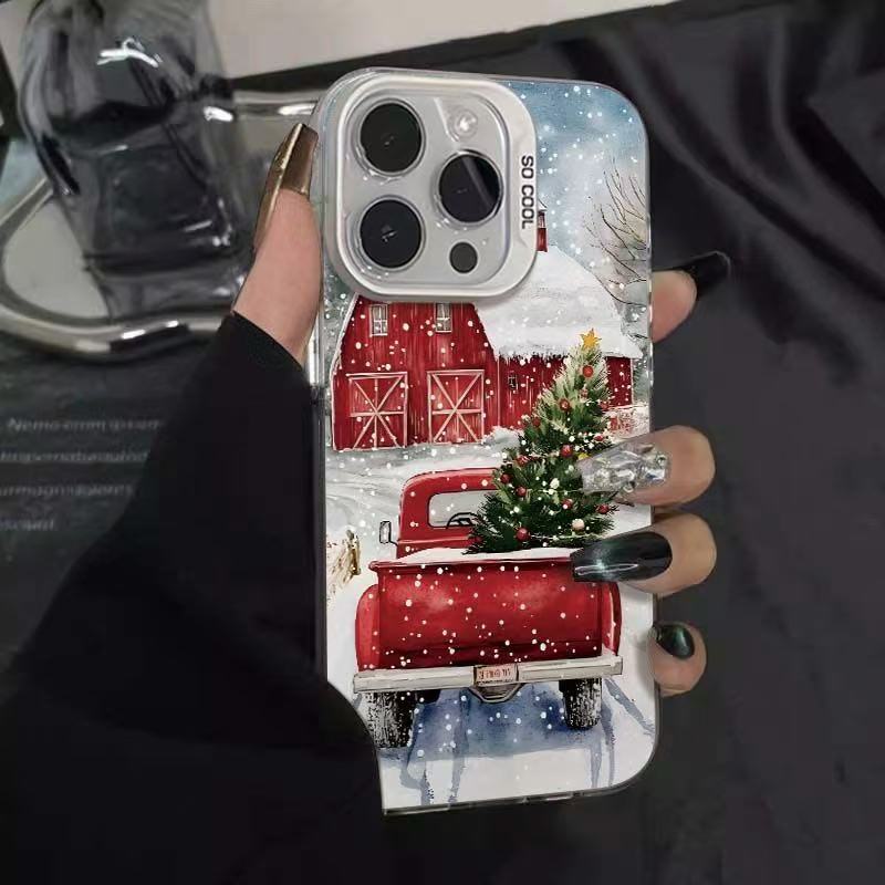 Christmas Snowflake House Apple 15Pro Mobile Phone Case 16Plus Creative Iphone12/13/14 Trendy Xs/Xr