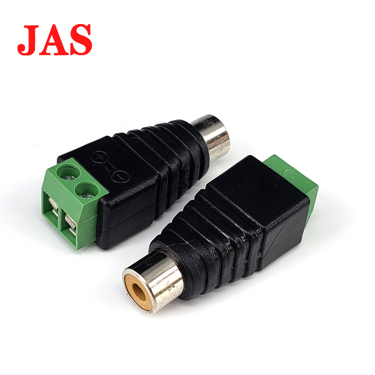 厂家直销 供应优质端子螺丝免焊RCA母头音频头 绿色RCA母头