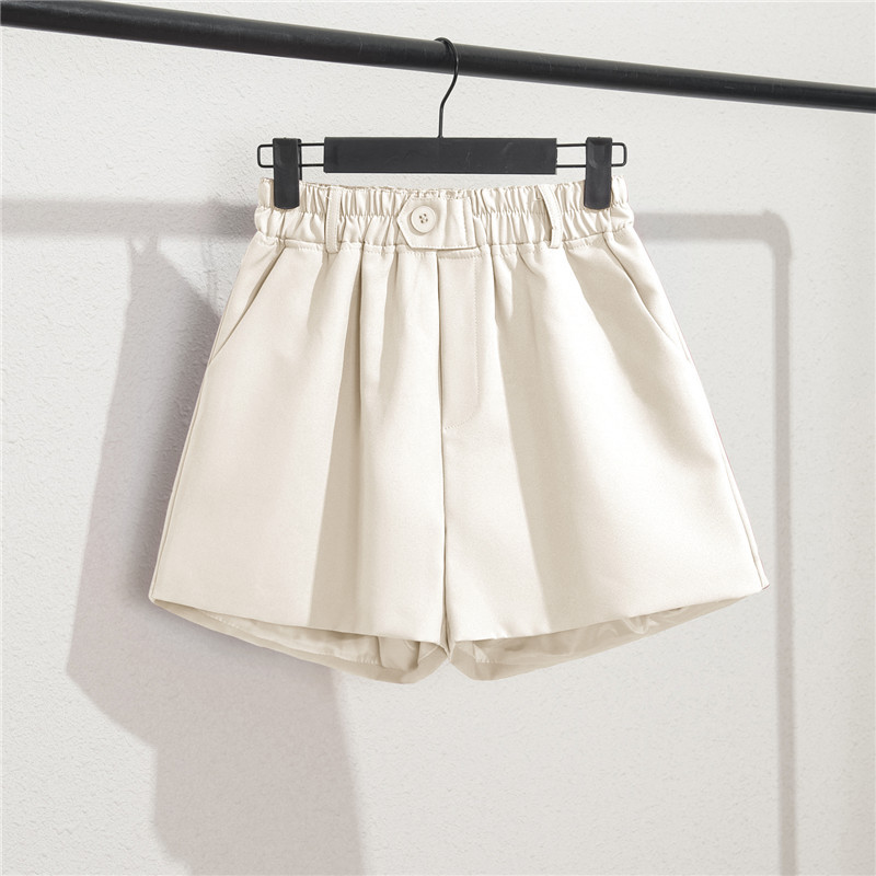 Damen Casual High Waist Loose Fit Graue Shorts Sommer Gerades Bein Bermudashorts mit Knöpfen_voghion.com