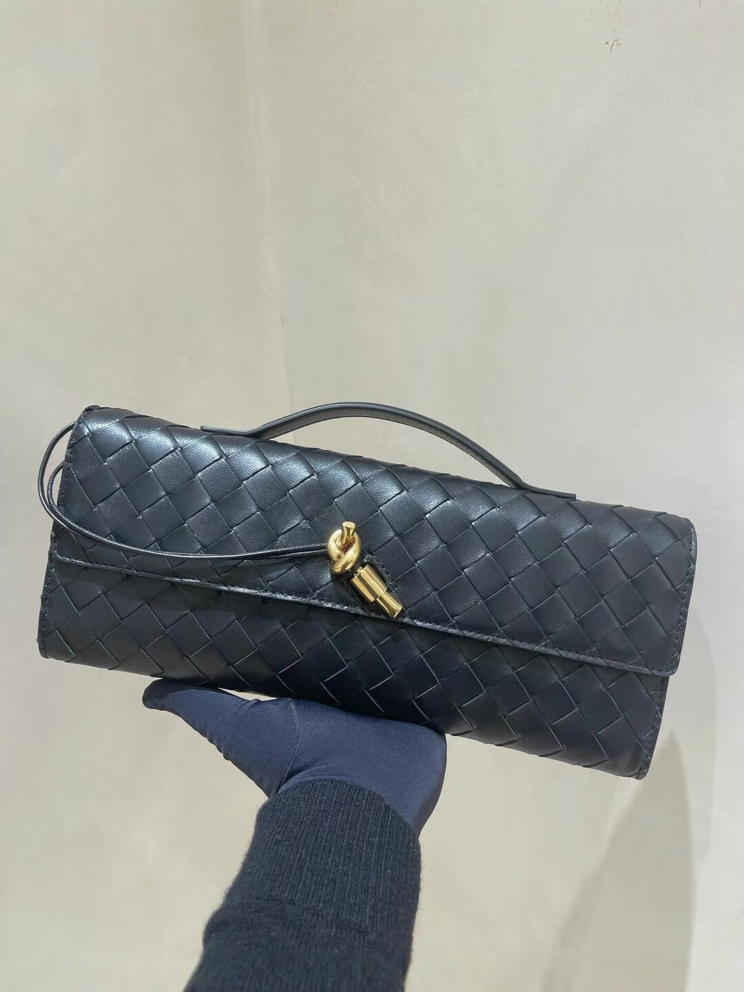 Qadın üçün həqiqi dəri üfüqi clutch çanta