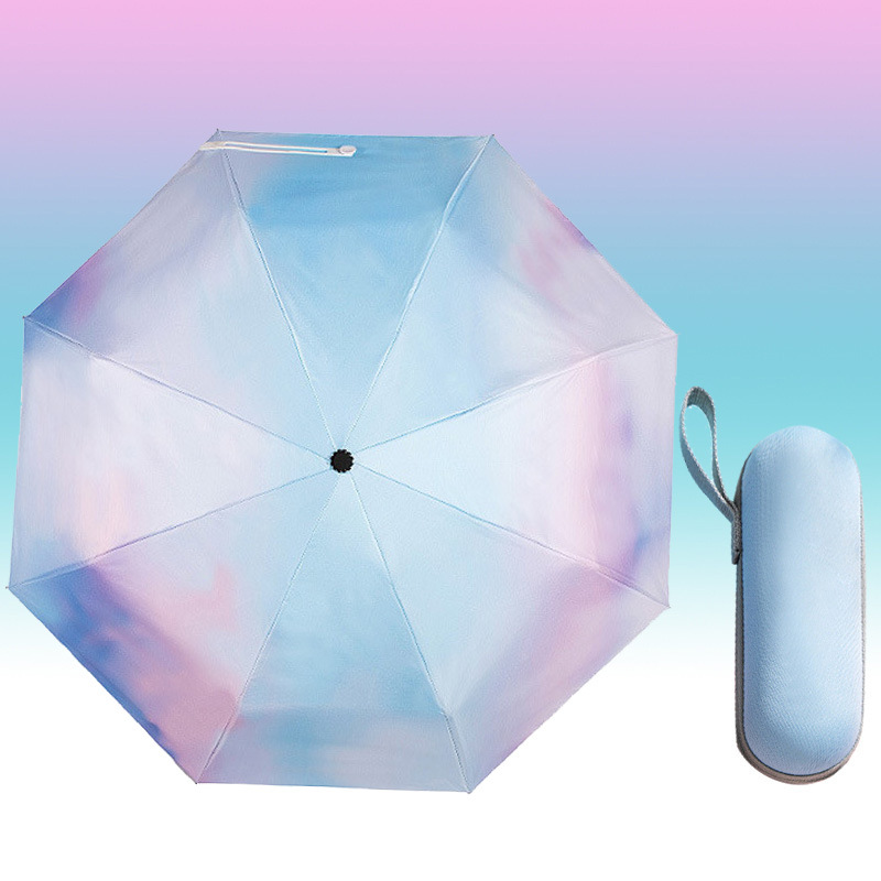 Sombrilla Cápsula Plegable de 5 Secciones para Sol y Lluvia de Vinilo con Protección UV