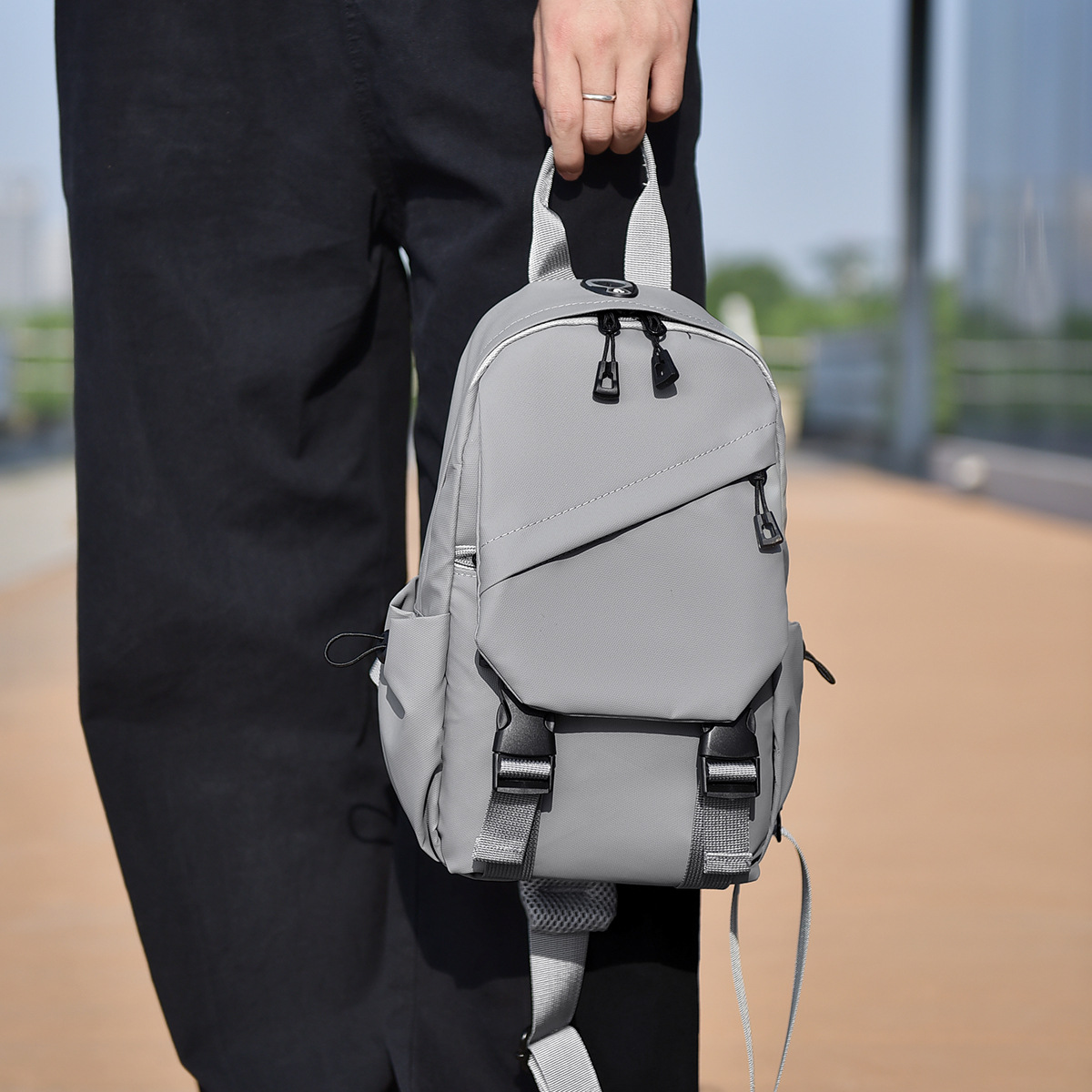 Bolso de pecho informal a la moda con múltiples bolsillos para hombre, bolso cruzado, nuevo bolso de hombro de gran capacidad para deportes de ciclismo al aire libre