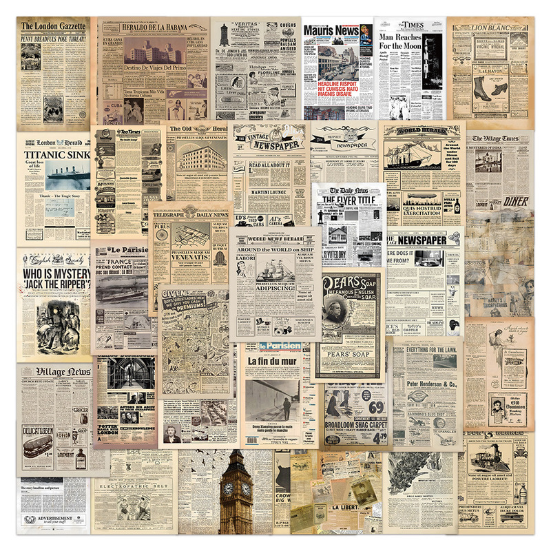 60 retro poster stickers American retro nostalgic newspaper sheepskin paper background picture material decorative small stickers 60 retro poster stickers American retro nostalgic newspaper sheepskin paper background picture material decorative small stickers