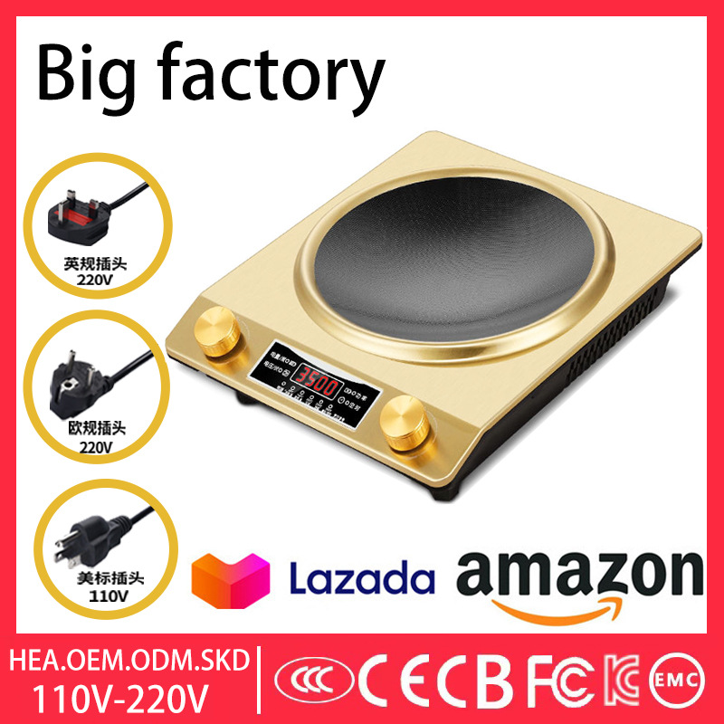 Comercio exterior horno electromagnético transfronterizo 3500W Inglés 110V Normas europeas Normas británicas Normas americanas Exportación Cooker de inducción
