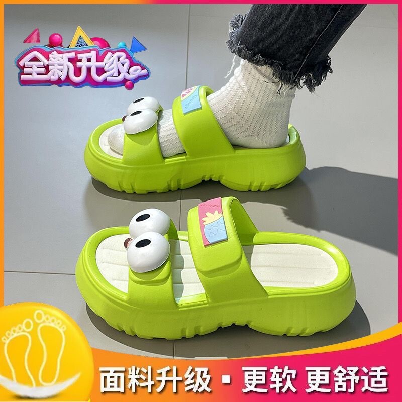 Big-eyed Cute Slippers for Outgoing Quick-drying Western Style 2024 Summer New Style Platform Sole Thick-soled High-value Sandals