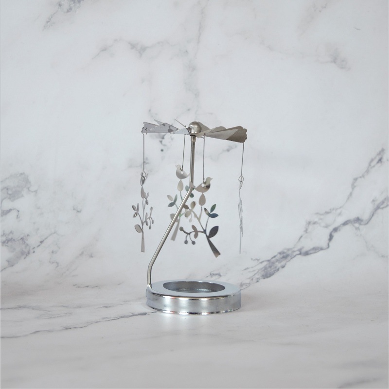 Profesional INS Amazon fabricante romántica aromaterapia vela de vidrio cubierta inteligente giratoria de acero inoxidable candelabro linterna