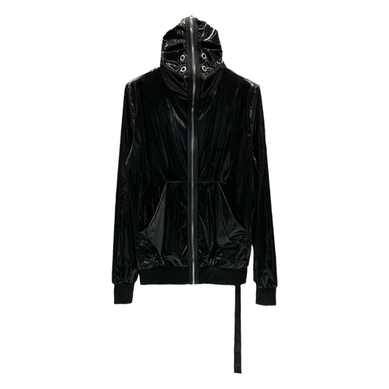 Estilo masculino SUBHUMAN | Chaqueta negra cortavientos de otoño con capa superior brillante estilo americano de nuevo diseño de Shark