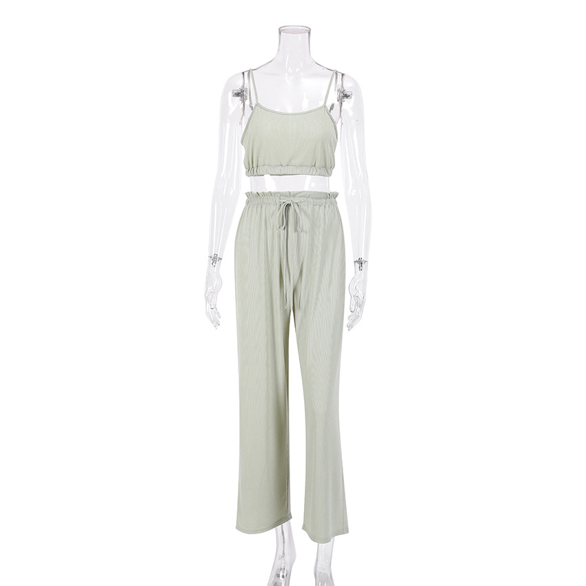 Dam pyjamaset i ribbstickat material ventilerande hemmabruk_voghion.com