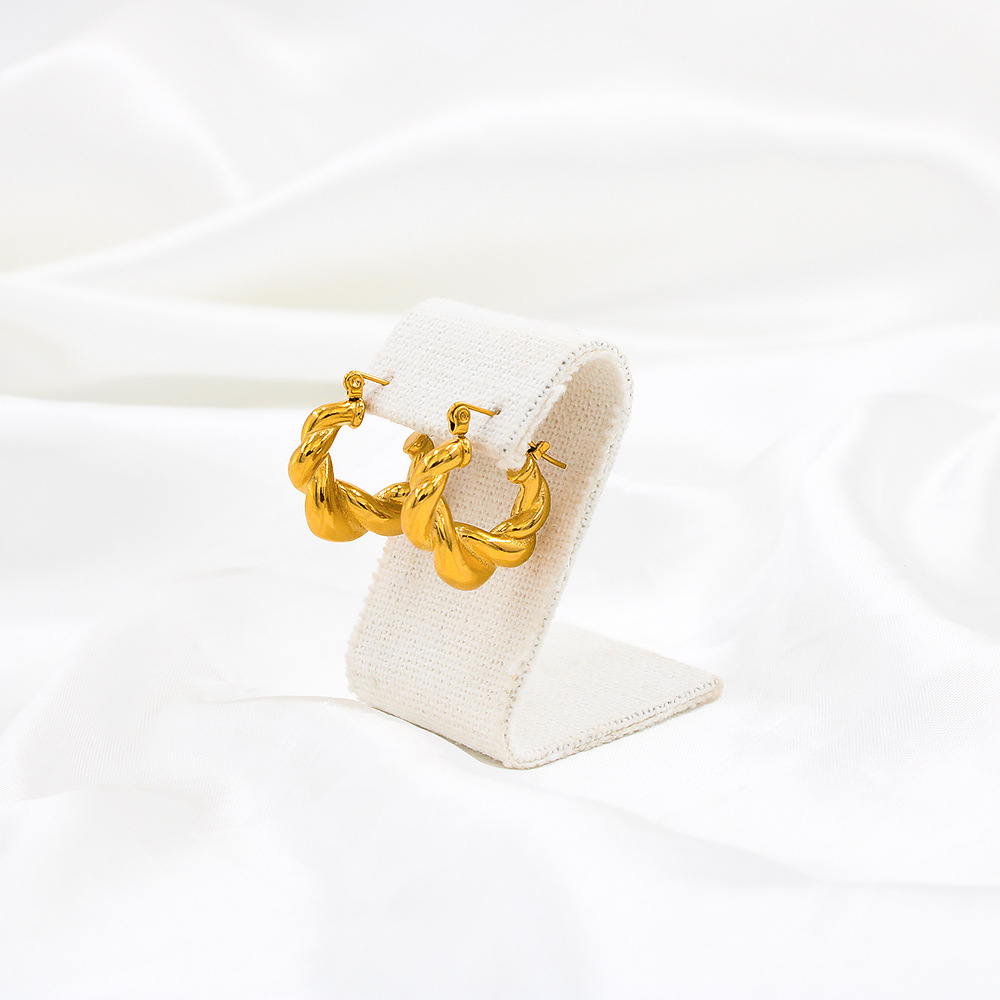 13g Weight Ear Studs Classification Fashion Geometric Stainless Steel Plating Ear Studs 1 Pair