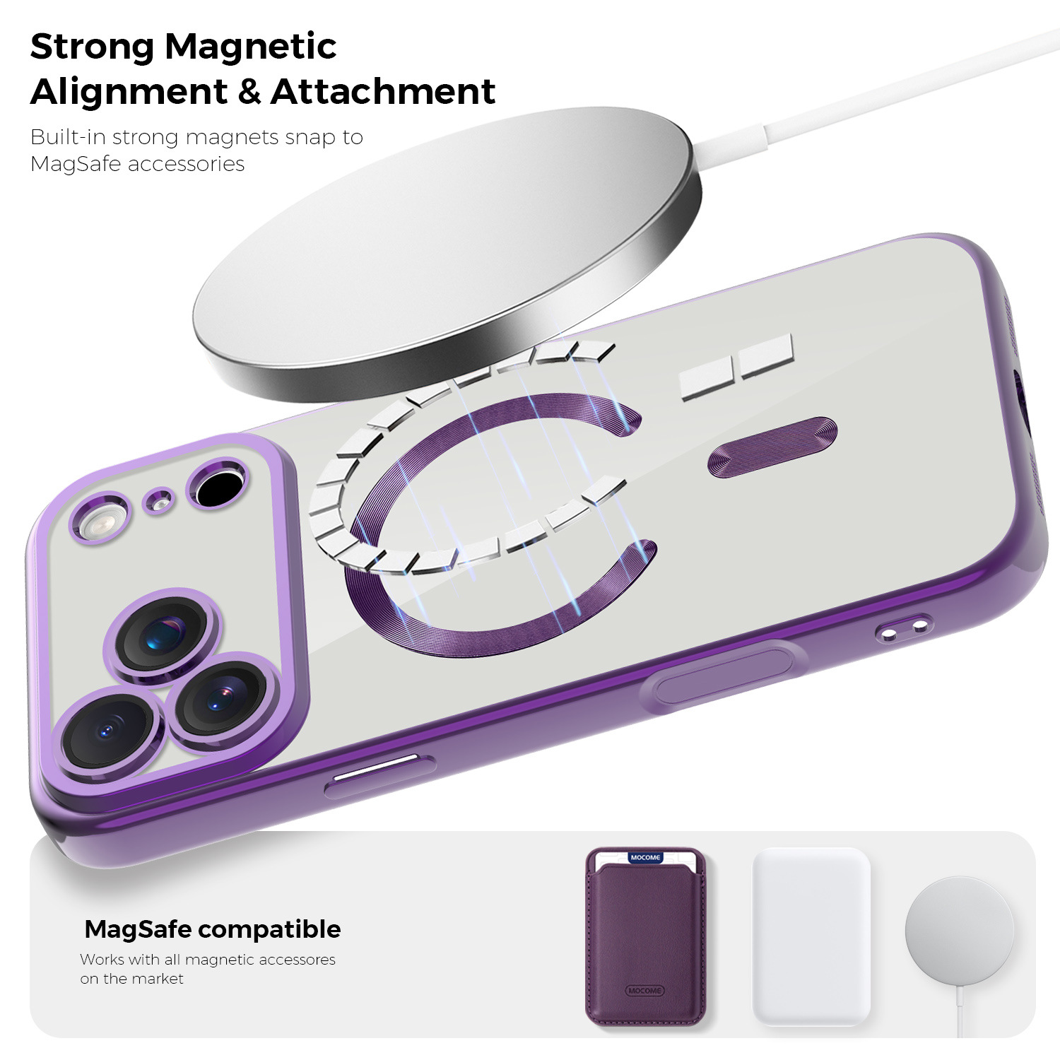 Neue magnetische Hülle im CD-Design mit Kartenhalter für iPhone 17 Pro Max, stoßfeste Hülle für alle iPhone-Serien_voghion.com