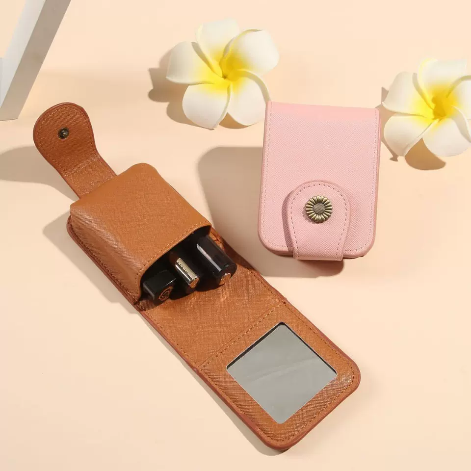 化妆包女生便携随身化妆盒带镜子口红包网红收纳包迷你女包