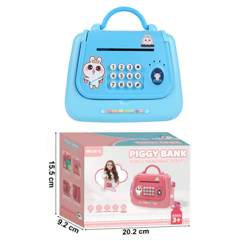 Handbag piggy bank—blue
