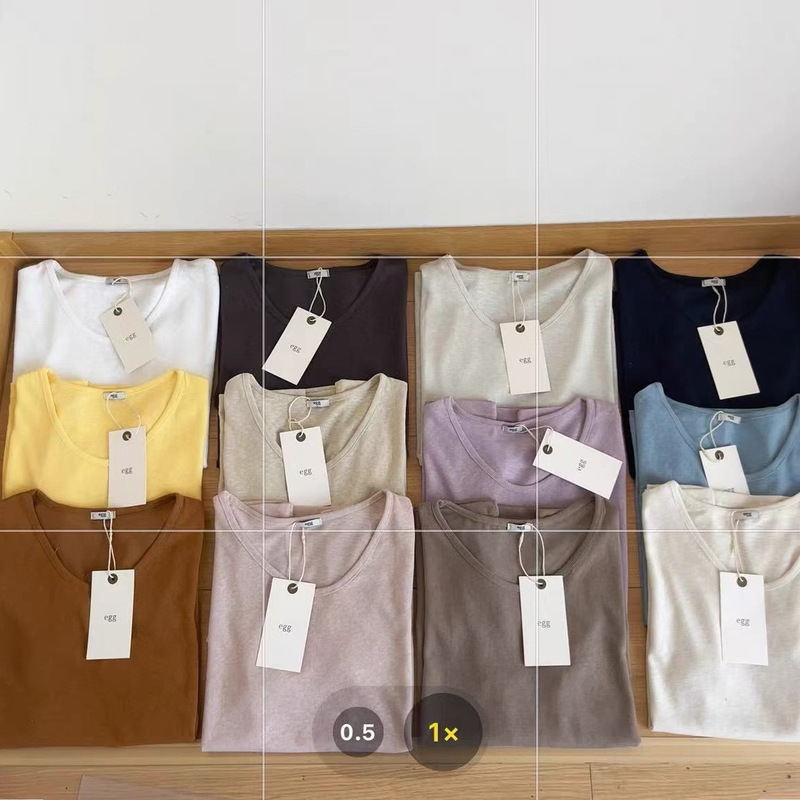 South Korea egg home loose slimming all-match basic U-collar cotton and linen short-sleeved T-shirt women's top bottoming shirt summer new