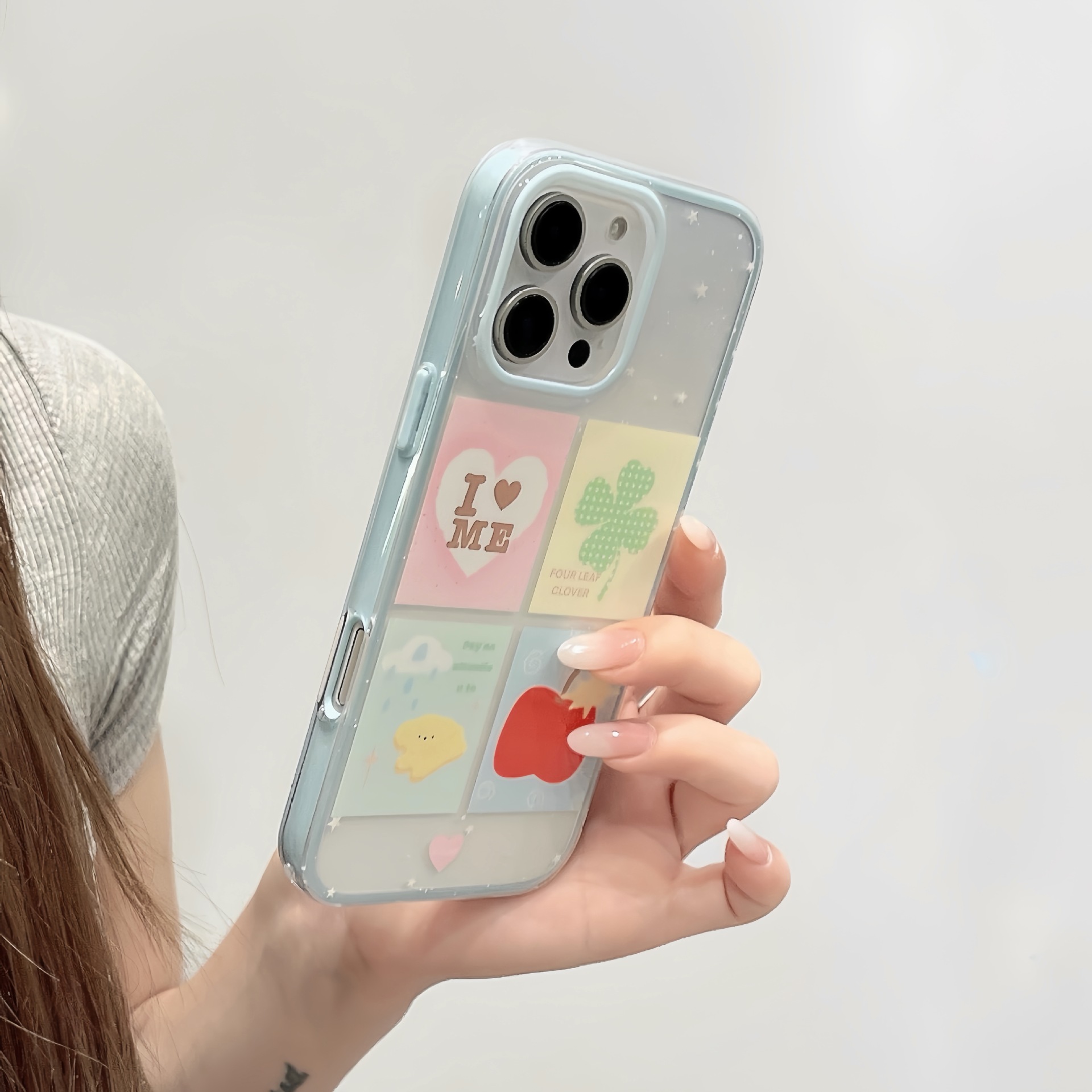 Pequeño perro fresco de cuatro cuadrados para iPhone16 funda para teléfono móvil 15ProMax pareja 14/13 verano 16PM