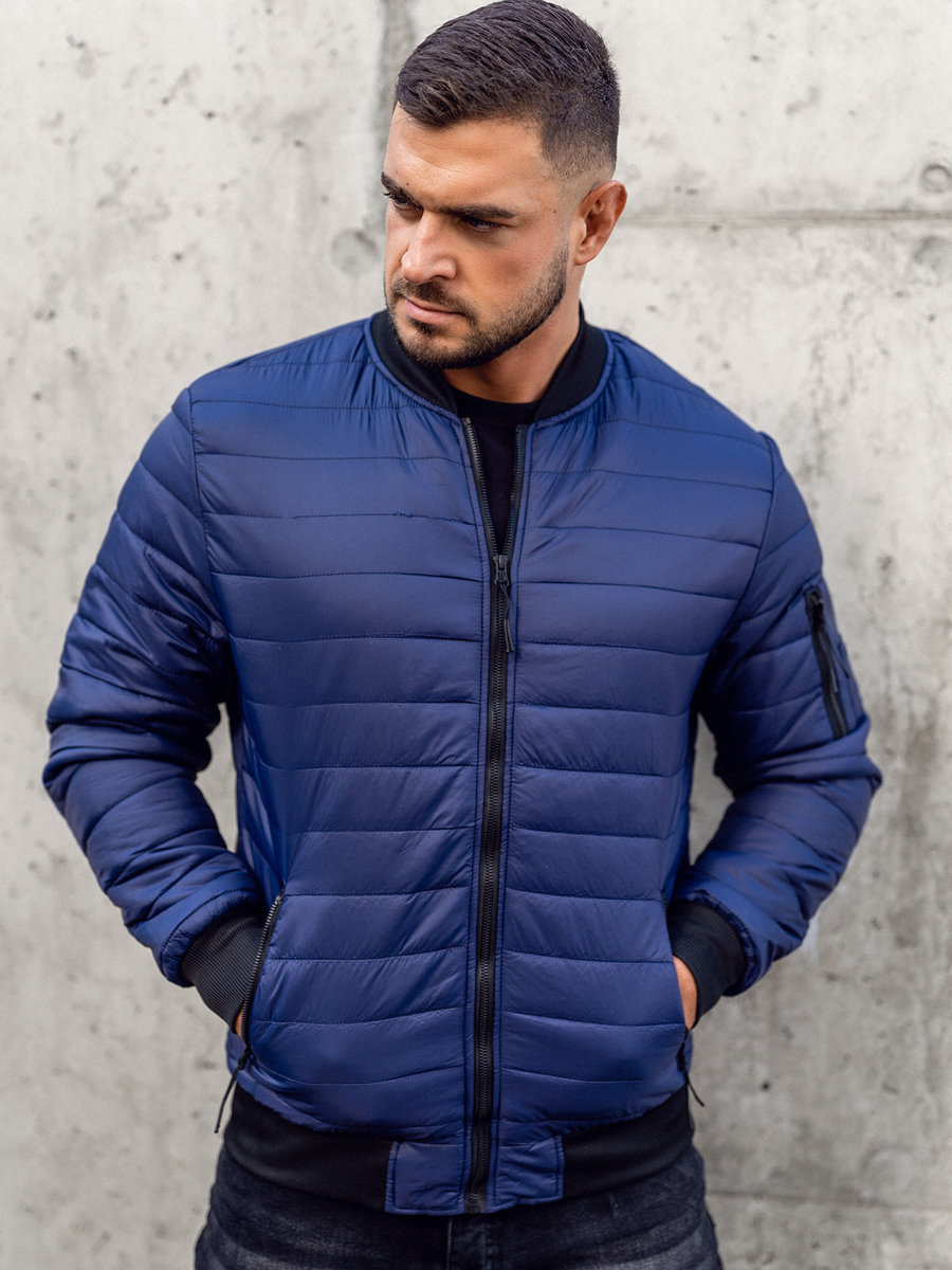 Men's Padded Quilted Stand Collar Warm Cotton Coat Jacket_voghion.com