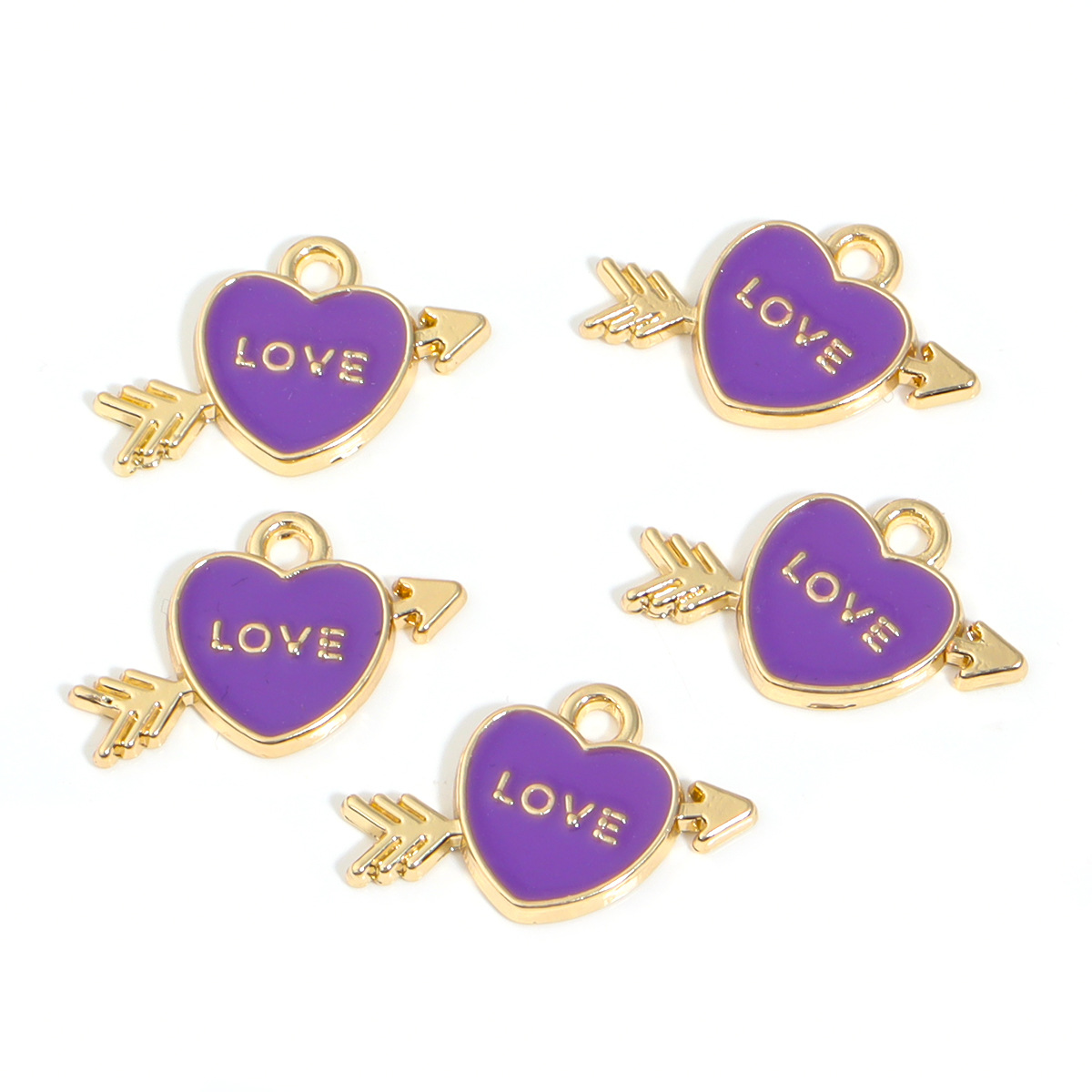 26g Weight Pendant Jewelry Making Type DIY Jewelry Accessories Classification 10 PCS/Package Quantity Alloy Material Letter, Heart Shape, Arrow Pattern Enamel, Plating Design Casual, Sweet Style 10 PCS/Package Alloy Letter Heart Shape Arrow Pendant 3