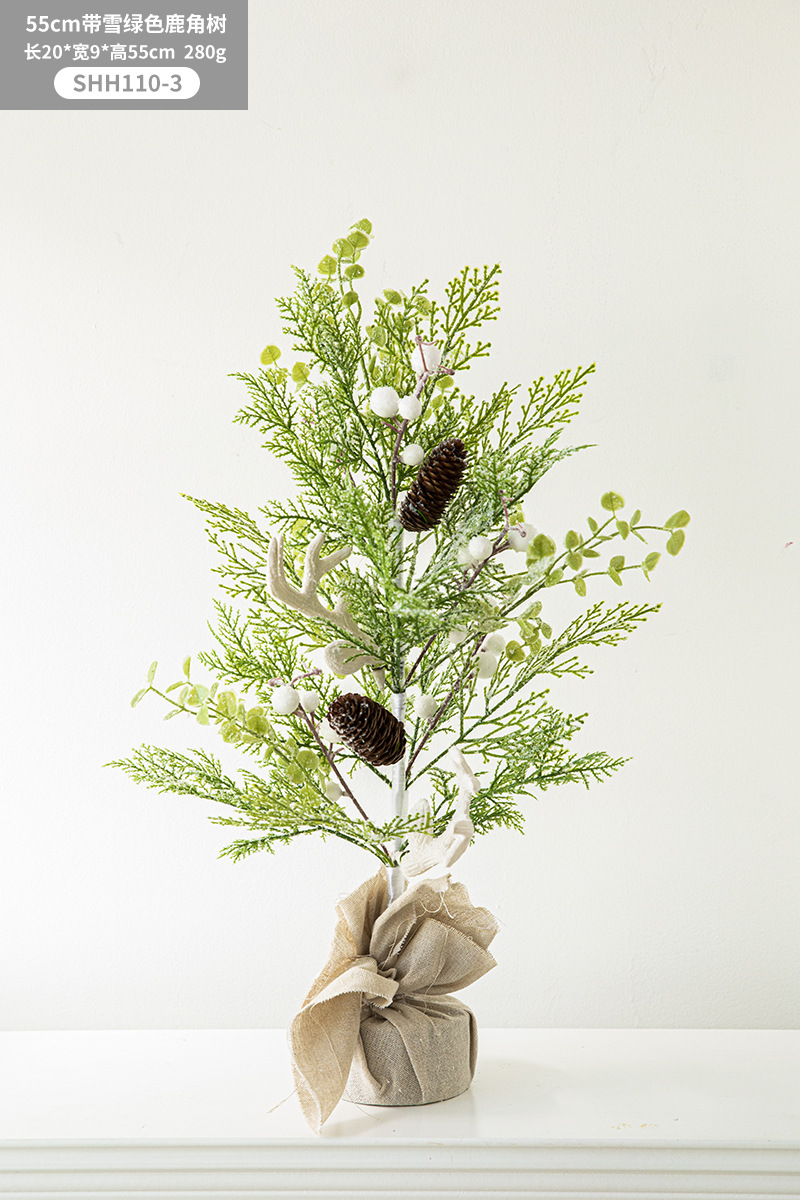 Árbol de Navidad blanco cornisa Garland ratán decoración ins Mori Garland accesorios fotografía planta verde boda ceremonia Decoración