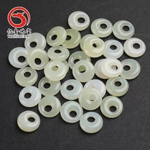 和田玉牌12mm15mm16mm甜甜圈高高扣和田玉平安扣光圈配件素玉礼品