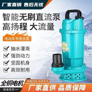 无刷智能直流潜水泵48V60V72V通用大流量电动电瓶车抽水泵抽水机