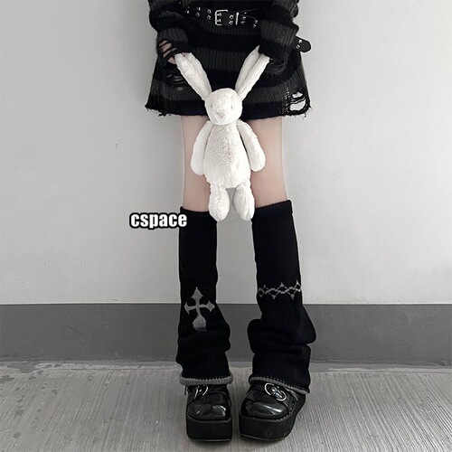 Japanese Lolita wide-leg socks set Cross Gothic style long-tube wide-leg socks set JKCos long-tube leg warmers