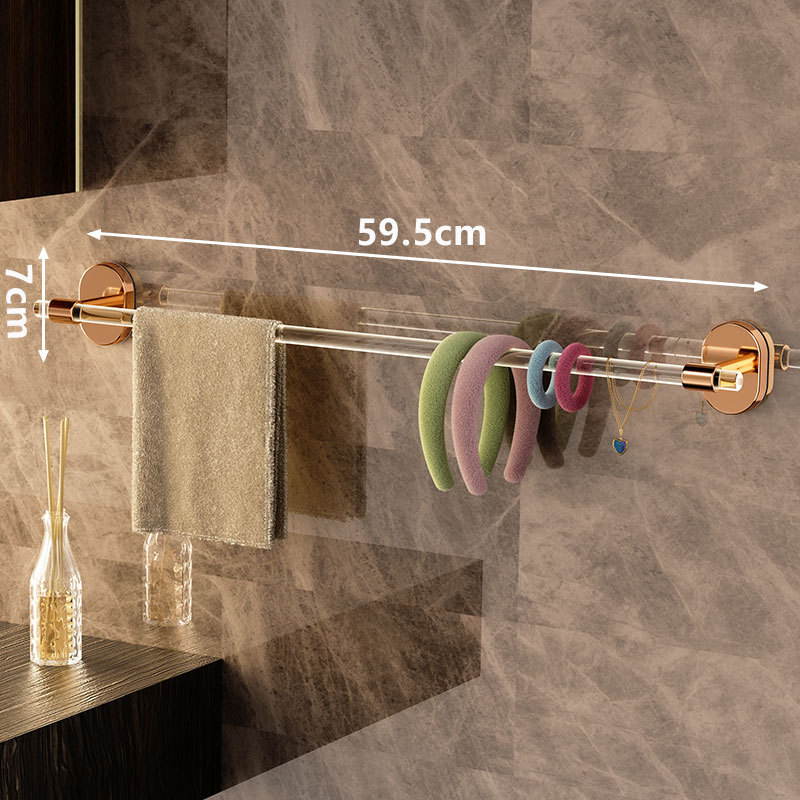 Luz de lujo acrílico toallero ponche libre de baño de almacenamiento de baño Toalla de baño gancho de almacenamiento Barra de toalla individual Barra de toalla