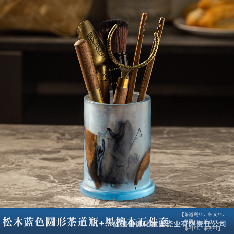 Ceremonia del té seis caballeros set kung fu accesorios de té suministros de almacenamiento de taza de té almohadilla herramientas de preparación de té adornos de mesa de té