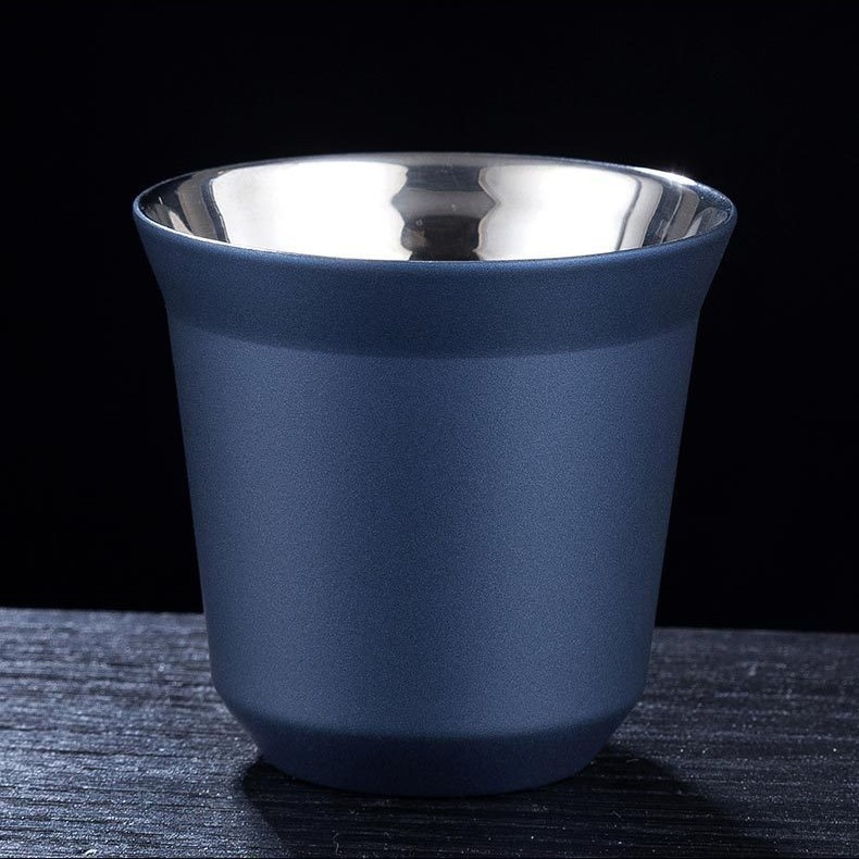 Copa de vino de acero inoxidable de doble capa Taza aislada taza de café pequeña copa de vino pequeña capacidad taza de té portátil en stock Taza para niños