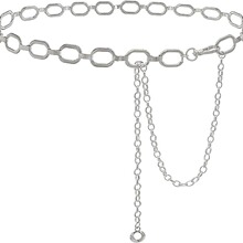 欧美跨境新品时尚ins风单层腰链吊坠女士装饰百搭金属镂空腰带