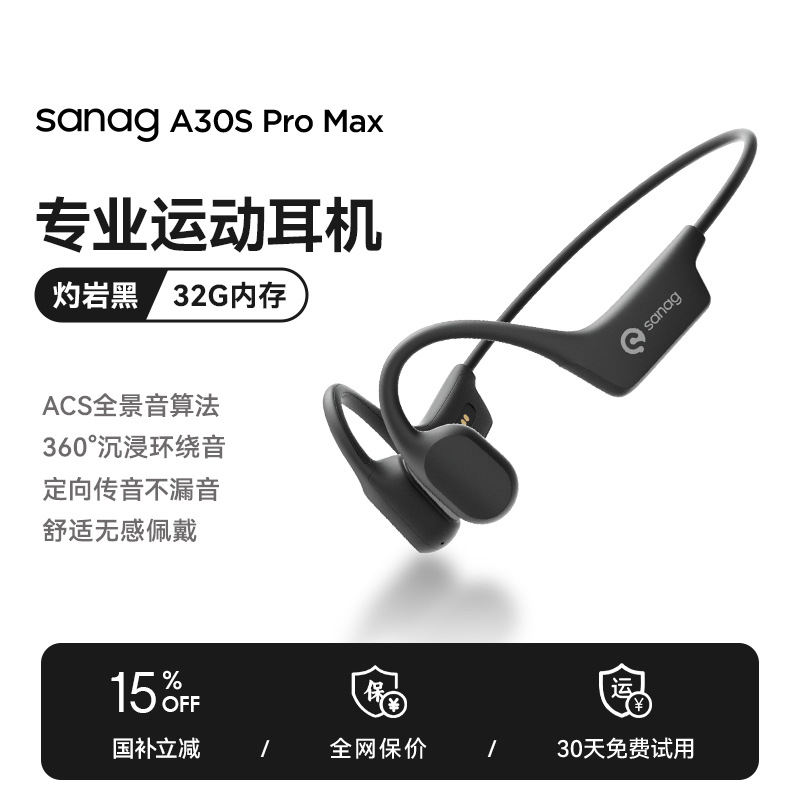 Sanag Senna Air Conduction Bluetooth Earphones Directional Sound Transmission Built-In Memory Over-Ear Running Non-In-Ear A30