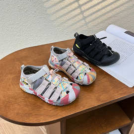 男童包头凉鞋夏季新款儿童运动软底沙滩鞋小男孩迷彩鞋涉水溯溪鞋