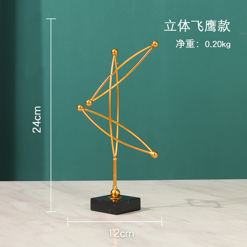 Líneas creativas de metal cristal bola decoración de nicho de alta calidad sala de estar dormitorio oficina decoración de escritorio