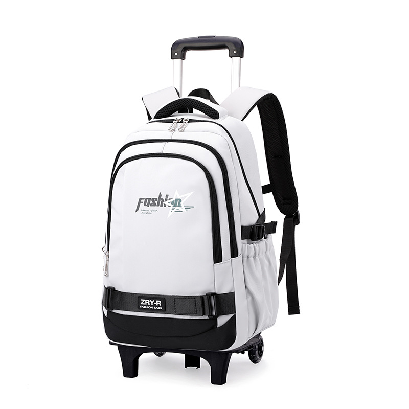 Mochila de pescado natural para niños de grado 3 - 6 estudiantes de secundaria con ruedas de gran capacidad para subir escaleras.