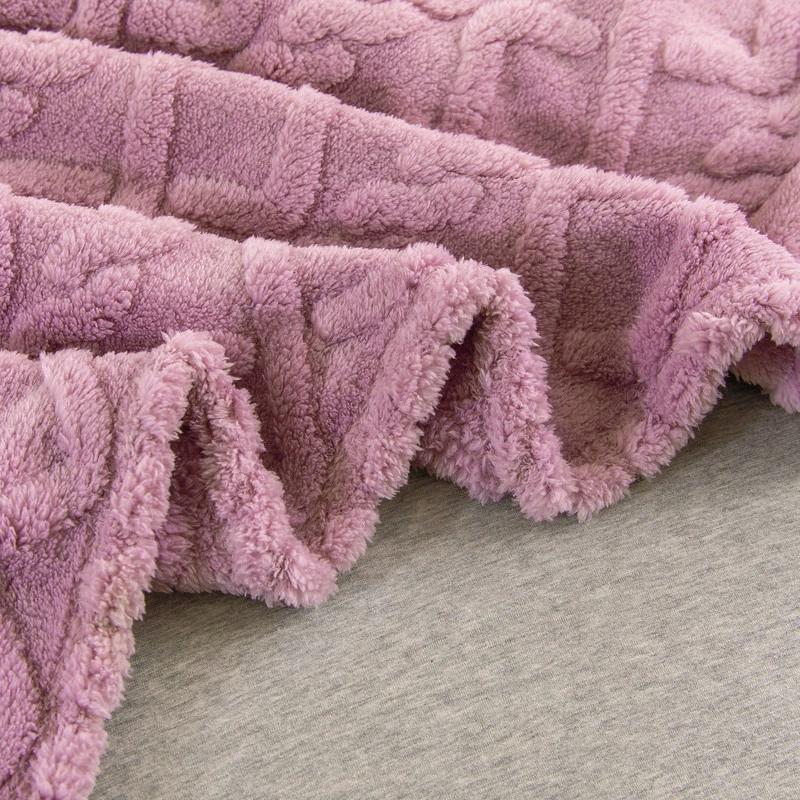 Plush Throw Blanket, increased thickness, simple elegant design, multiple sizes