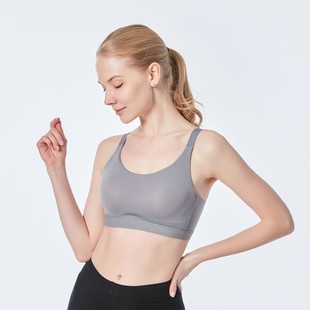2025 New Naked Photosensitive Yoga Sports Underwear No Steel Ring Fixed Cup Gathering Fitness Shockproof Running Bra