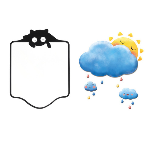 Erasable Writing Refrigerator Magnet Message Board Blackboard Sticker Magnetic Writing Board Refrigerator Stickers Decorative Personalized Creative Memo Stickers