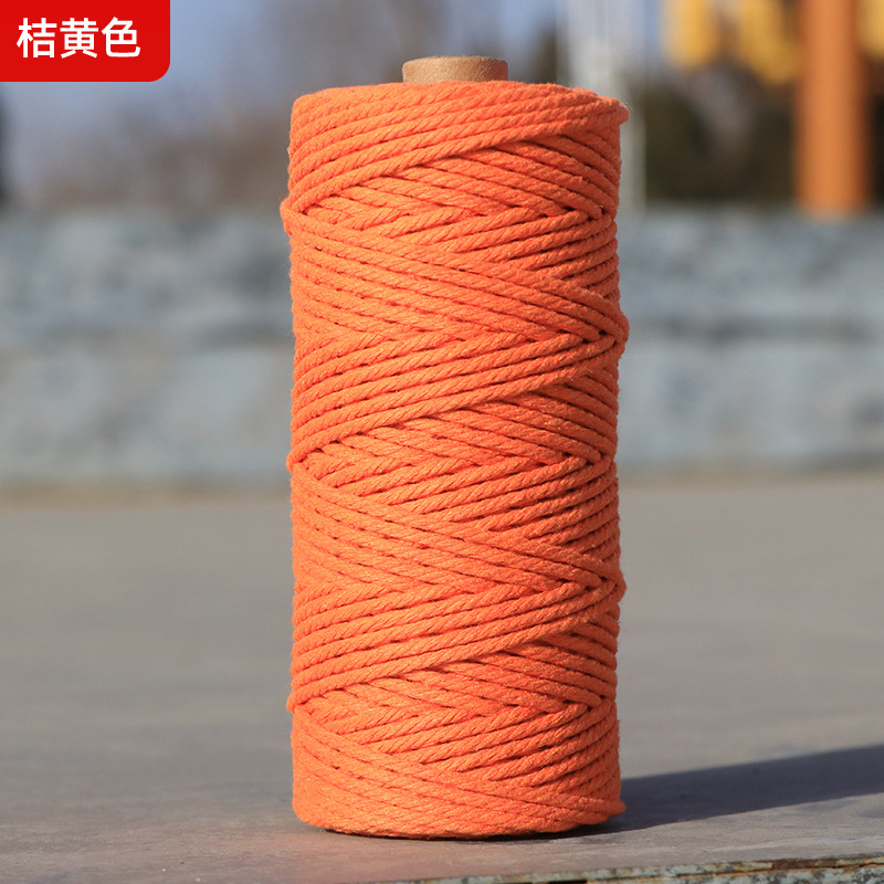 Cuerdas de algodón de color transfronterizas tejidas de algodón 2mm3mm4mm cuerdas de algodón hechas a mano cuerdas decorativas DIY cuerdas de algodón de color colgantes