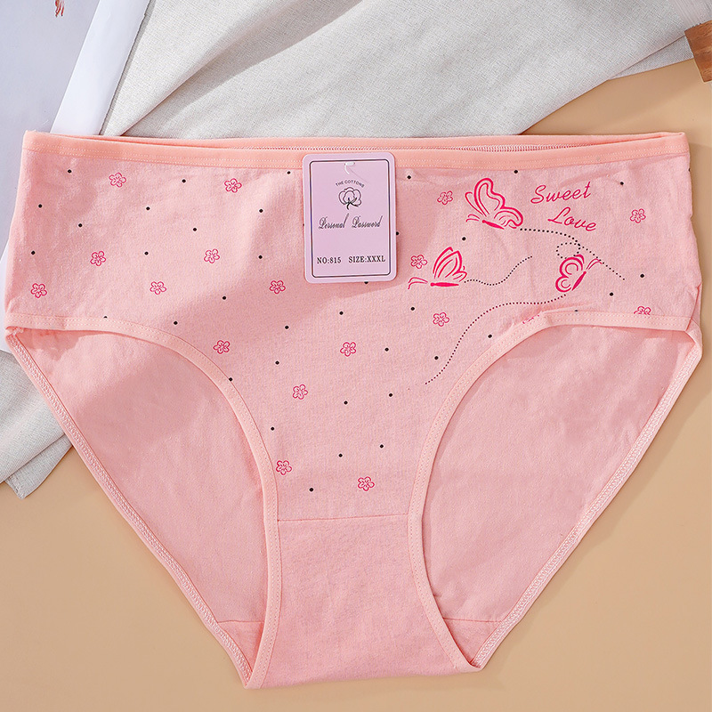 Nuevos calzoncillos impresos de tamaño mediano transpirables de algodón puro para mujeres comercio exterior para pantalones de mamá de Oriente Medio