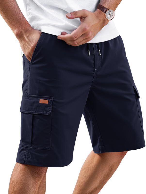 Mens Loose Fit Casual Summer Shorts Solid Colour Five Point Pants_voghion.com