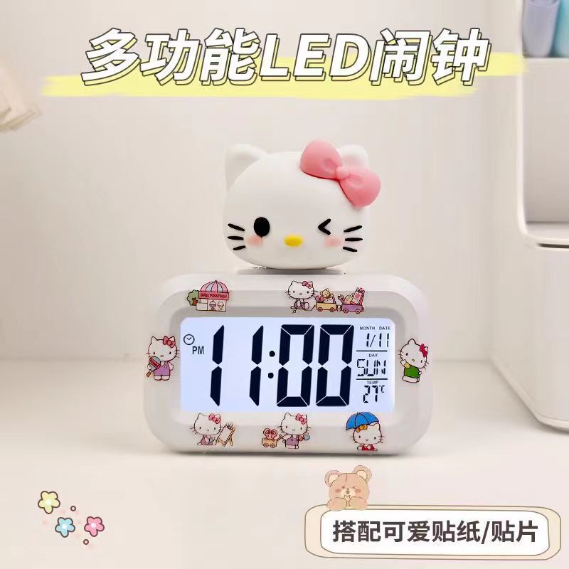 木の魚カピバラカ通DIY創意目覚まし時計学習専用高颜値デジタル時計ミニ電子時計|undefined