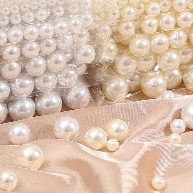 White round beads handmade