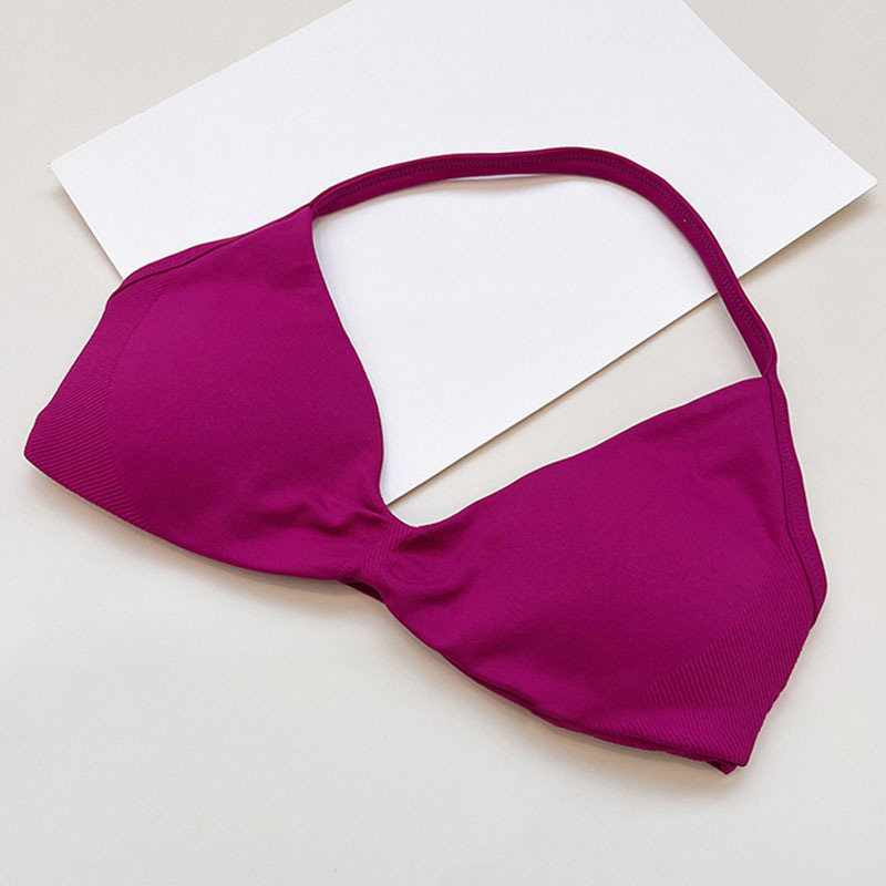 Hot Amazon nylon elástico cuello colgante hermosa espalda pequeño sujetador de fitness sujetador de yoga sujetador deportivo mujer